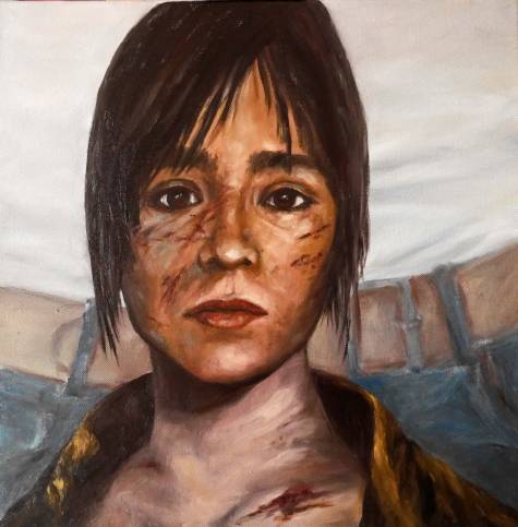 you and me V, &ouml;l auf lw, 40x40 cm, 2017