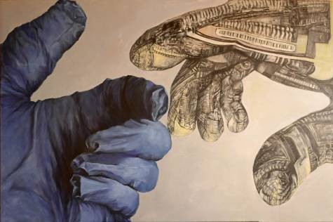 Ber&uuml;hrungs&auml;ngste, 80x120 cm, &ouml;l auf lw. 2018