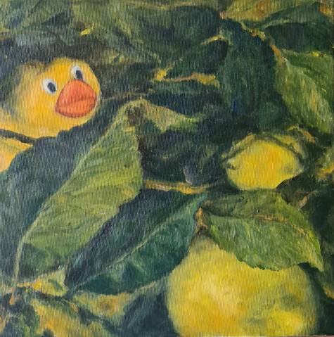 ich bin ein star - holt mich hier raus,&ouml;l auf lw, 30 x 30 cm 2022