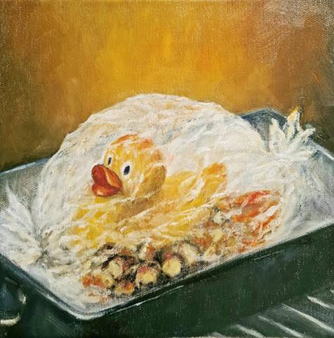 some like it hot - bratente, 30x30 cm, &ouml;l auf lw, 1-2021