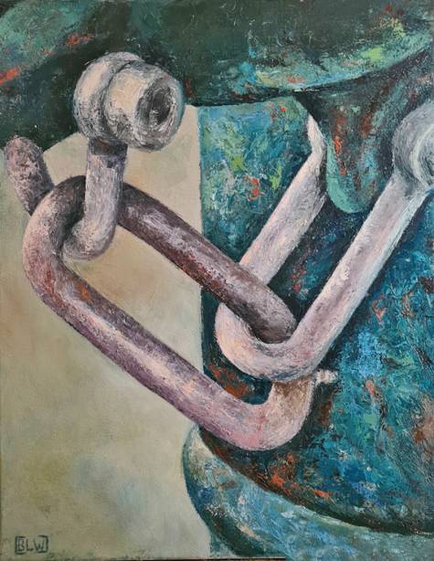 Der Hydrant, Detail 5, &ouml;l, 50 x 40 cm, 2023